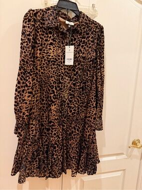 Tuckernuck Leopard-Print Tiered Dress - Brown/Black